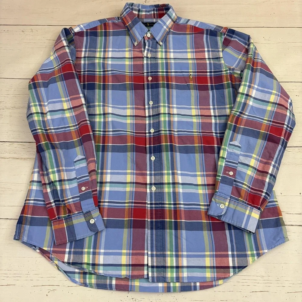 Ralph Lauren Plaid Button Down Shirt Mens XL